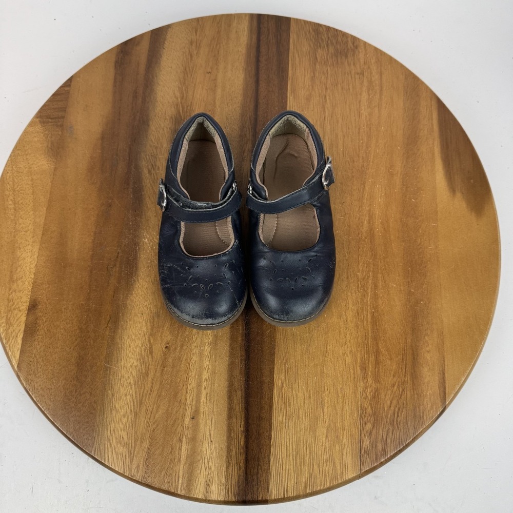 Little Kids Girls Stride Rite Mara Black Leather Mary Jane Flats Shoes Size 9 C